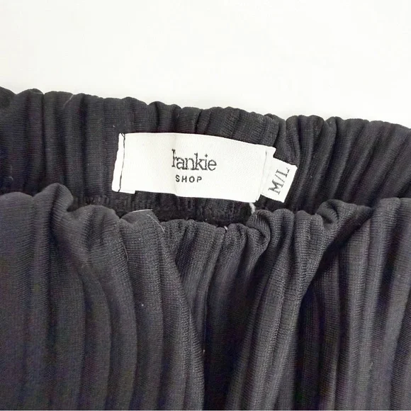 Frankie Shop Ribbed High Rise Flare Pants Black - Picture 5 of 5